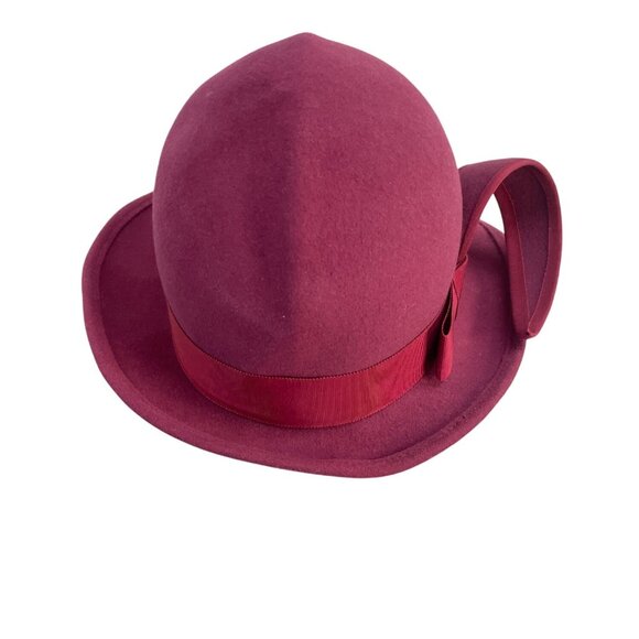 Vintage Kurt Jr. By Tom Hann Pink Wool Hat With Ribbon & Bow Accent main image 4